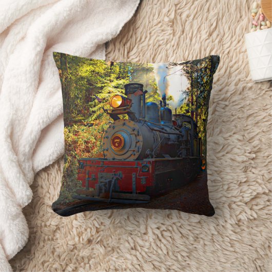 Steam Train Engine 7 Locomotive Railroad クッション (ブランケット)