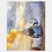 Steam Train Engine N&W 611 Locomotive in Steam  フリースブランケット (正面)