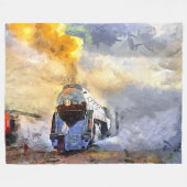 Steam Train Engine N&W 611 Locomotive in Steam  フリースブランケット (正面(横))