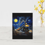 Steam Train Graphic For Men Boys Locomotive  カード (黄色い花)