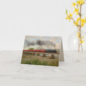 Steam Train New Zealand Country side Photo Note カード (黄色い花)