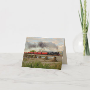 Steam Train New Zealand Country side Photo Note カード