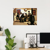 Steamboatのカードプレイヤー，ヴィンテージ絵画 ポスター (ホームオフィス)