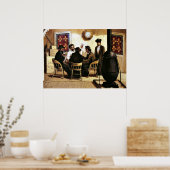 Steamboatのカードプレイヤー，ヴィンテージ絵画 ポスター (キッチン)