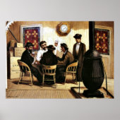 Steamboatのカードプレイヤー,ヴィンテージ絵画 ポスター (正面)