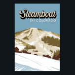 Steamboat Ski Area Winter Colorado Vintage ポスター<br><div class="desc">Steamboat Winter art design showcasing the winter landscape.</div>
