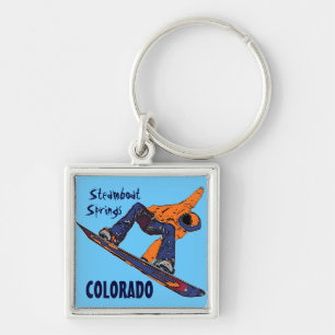 Steamboat Springsコロラド州のスノーボーダーのkeychain キーホルダー