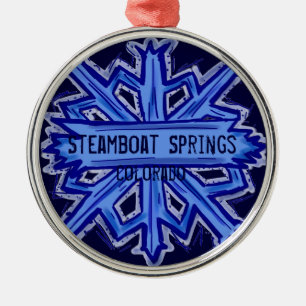 Steamboat Springsコロラド州の雪片のオーナメント メタルオーナメント
