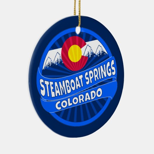 Steamboat Springsコロラド州山の破烈のオーナメント セラミックオーナメント (右)
