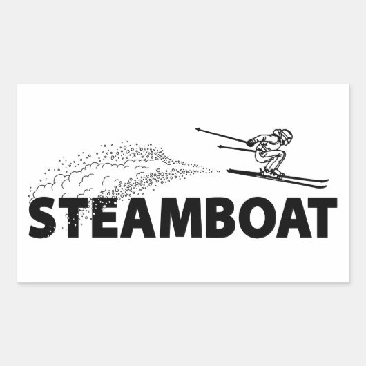 Steamboat Springs Colorado Ski Jumper 長方形シール (正面)