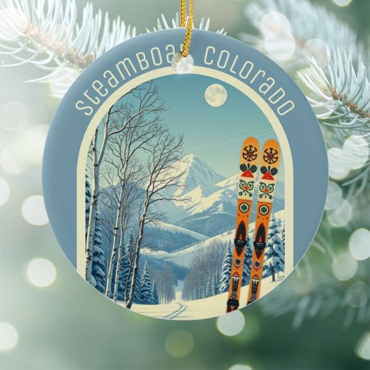 Steamboat Springs Colorado ski souvenir  セラミックオーナメント