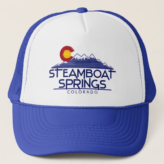 Steamboat Springs Colorado wood mountains hat キャップ (正面)