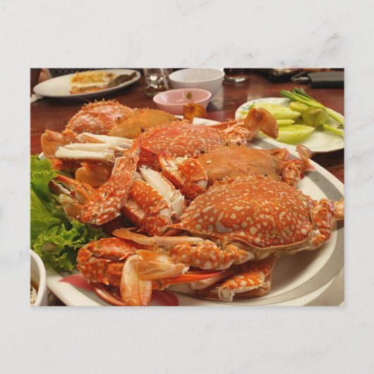 ฺฺSteamed Blue Crab Seafood Delicious Food ポストカード (正面)