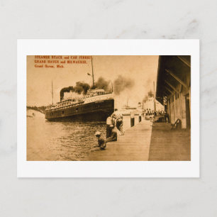 Steamer NyackとCar Ferries, Grand Haven, MI ポストカード