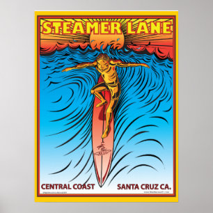STEAMERLANEの波サンタクルス ポスター