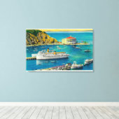 Steamers CatalinaとAvalon at Pier、Casino キャンバスプリント (インサイチュ (ウッドフロア))