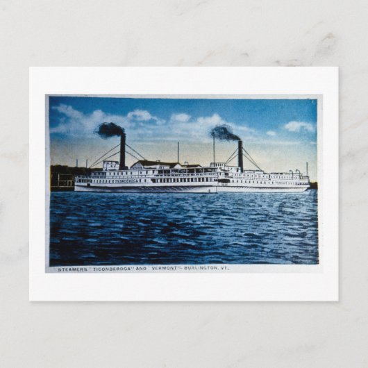 Steamers Ticonderoga and Vermont, Burlington, VT ポストカード (正面)