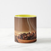 Steaming Coffee Beans Sticker for Mug Lovers マグカップ (中央)
