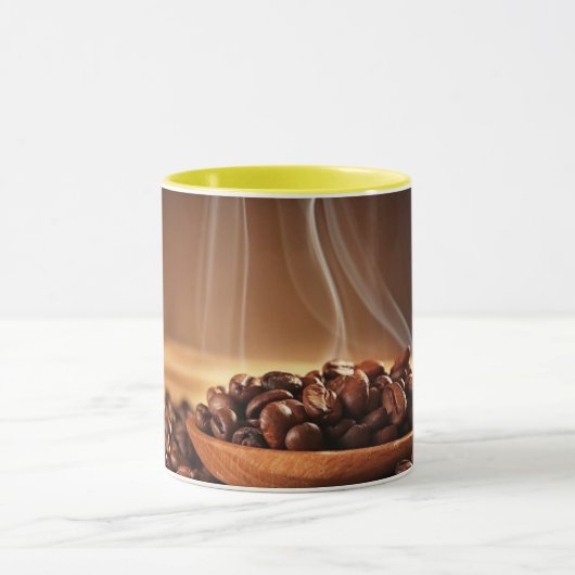 Steaming Coffee Beans Sticker for Mug Lovers マグカップ (中央)