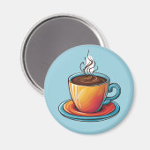 Steaming Coffee Cup Magnet マグネット (正面/裏面)