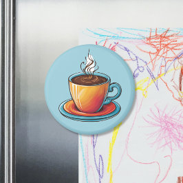 Steaming Coffee Cup Magnet マグネット