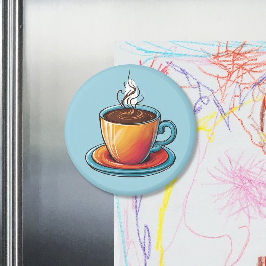 Steaming Coffee Cup Magnet マグネット