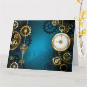 Steampnターコイズ背景(ギア) カード (黄色い花)