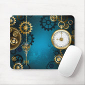 Steampnターコイズ背景(ギア) マウスパッド (マウス)