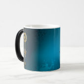 Steampnターコイズ背景(ギア) モーフィングマグカップ (正面左)