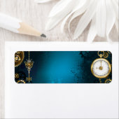 Steampnターコイズ背景(ギア) ラベル (インサイチュ)