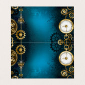 Steampnターコイズ背景(ギア) 名刺 (外部フラット)