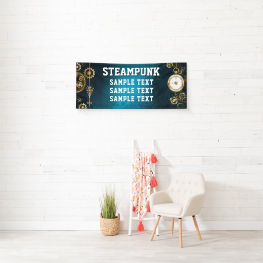 Steampnターコイズ背景(ギア) 横断幕 (インサイチュ)