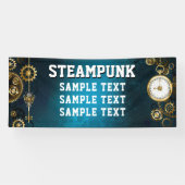 Steampnターコイズ背景(ギア) 横断幕 (横)