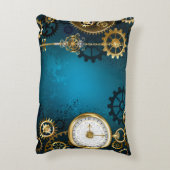 Steampunターコイズの背景(ギア) アクセントクッション (裏面(縦))