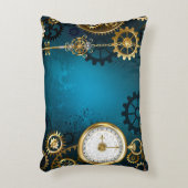 Steampunターコイズの背景(ギア) アクセントクッション (正面(垂直))