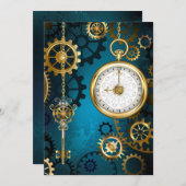 Steampunターコイズの背景(ギア) アドバイスカード (正面/裏面)