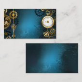 Steampunターコイズの背景(ギア) コーリングカード (正面/裏面)