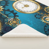 Steampunターコイズの背景(ギア) シェルパブランケット (3/4)