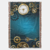 Steampunターコイズの背景(ギア) スローブランケット (正面縦)