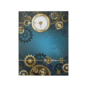 Steampunターコイズの背景(ギア) ノートパッド (回転)