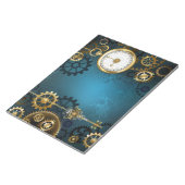 Steampunターコイズの背景(ギア) ノートパッド (アングル)