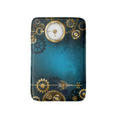 Steampunターコイズの背景(ギア) バスマット (正面縦)