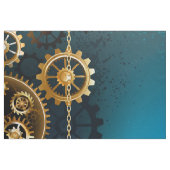 Steampunターコイズの背景(ギア) ファブリック (ファットクウォーター)