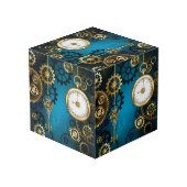 Steampunターコイズの背景(ギア) フォトキューブ (裏面アングル)