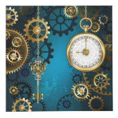 Steampunターコイズの背景(ギア) フォトキューブ (正面)