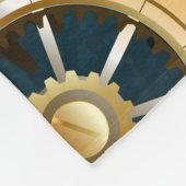 Steampunターコイズの背景(ギア) フリースブランケット (角)