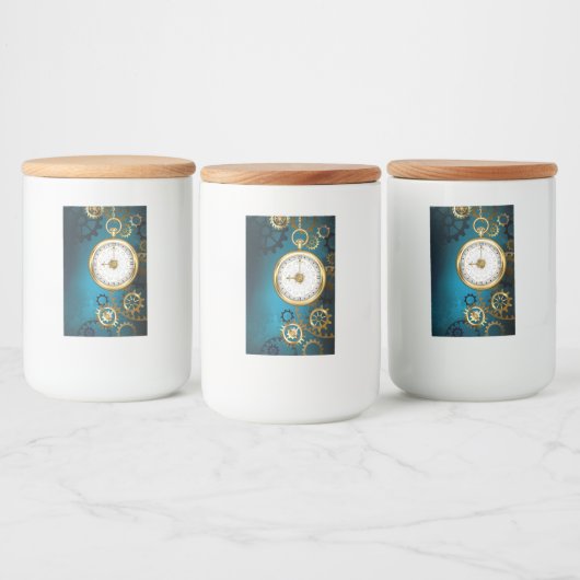 Steampunターコイズの背景(ギア) フードラベル (ボトル)