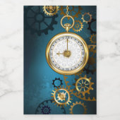 Steampunターコイズの背景(ギア) フードラベル (シングルラベル)