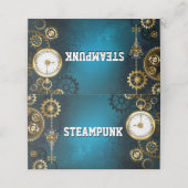 Steampunターコイズの背景(ギア) プレイスカード (外部開封)