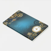 Steampunターコイズの背景(ギア) ポストイット (アングル)